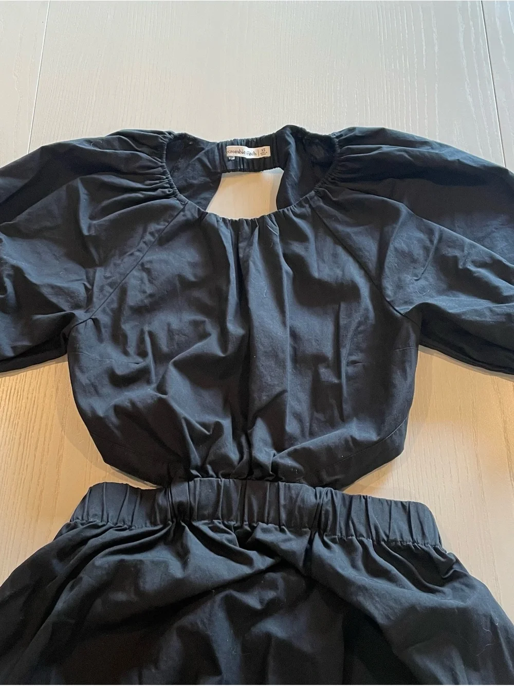 Abercrombie & Fitch High-Neck Open Back Midi Dress (Black) - Size XS